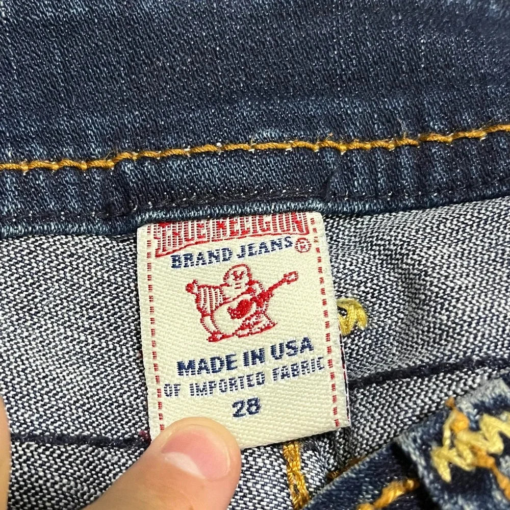 True Religion Johnny Big T Jeans 30x32 Blue Low Rise Straight Y2K Hip-Hop Grunge